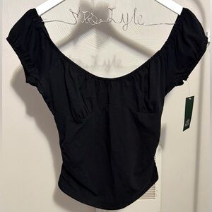 NWT Black Scoop-Neck Top